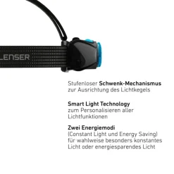 LEDLENSER MH7 black/grey Stirnlampe Kopflampe| Kopflampen