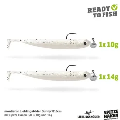 Lieblingsköder 12,5cm Actionpack Gummifisch montiert Set| Hechtköder|Hecht Gummifisch