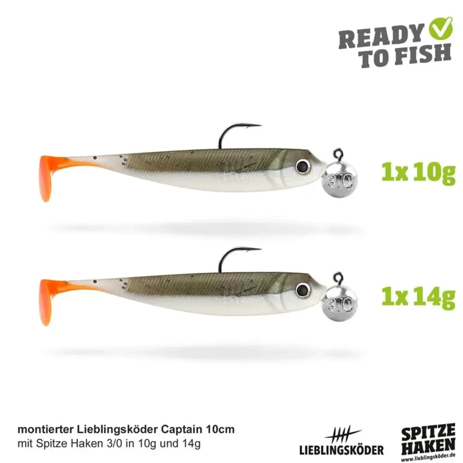 Lieblingsköder 10cm Actionpack Gummifisch montiert Set| Hechtköder|Hecht Gummifisch