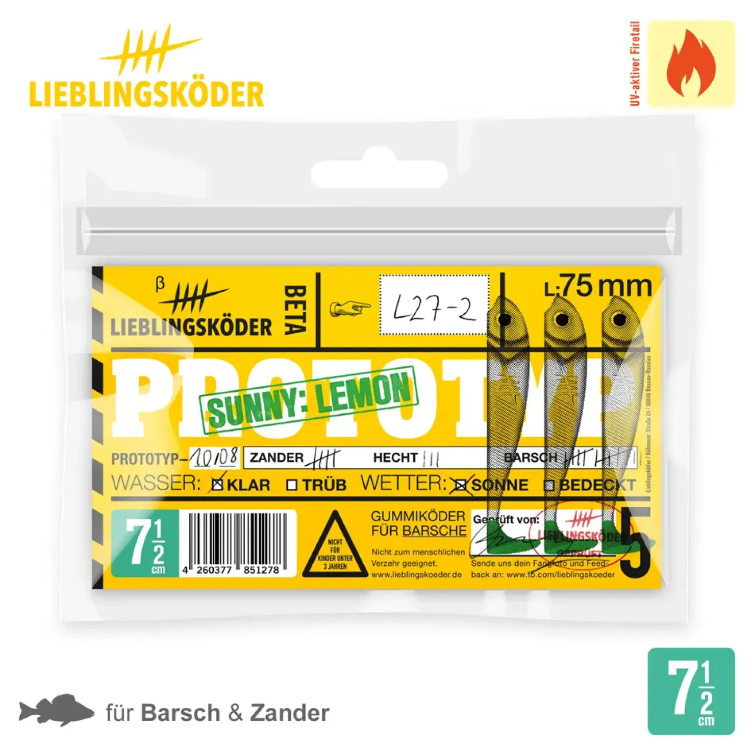 Lieblingsköder 7,5cm Gummifisch| Dorsch Gummifisch|Zanderköder