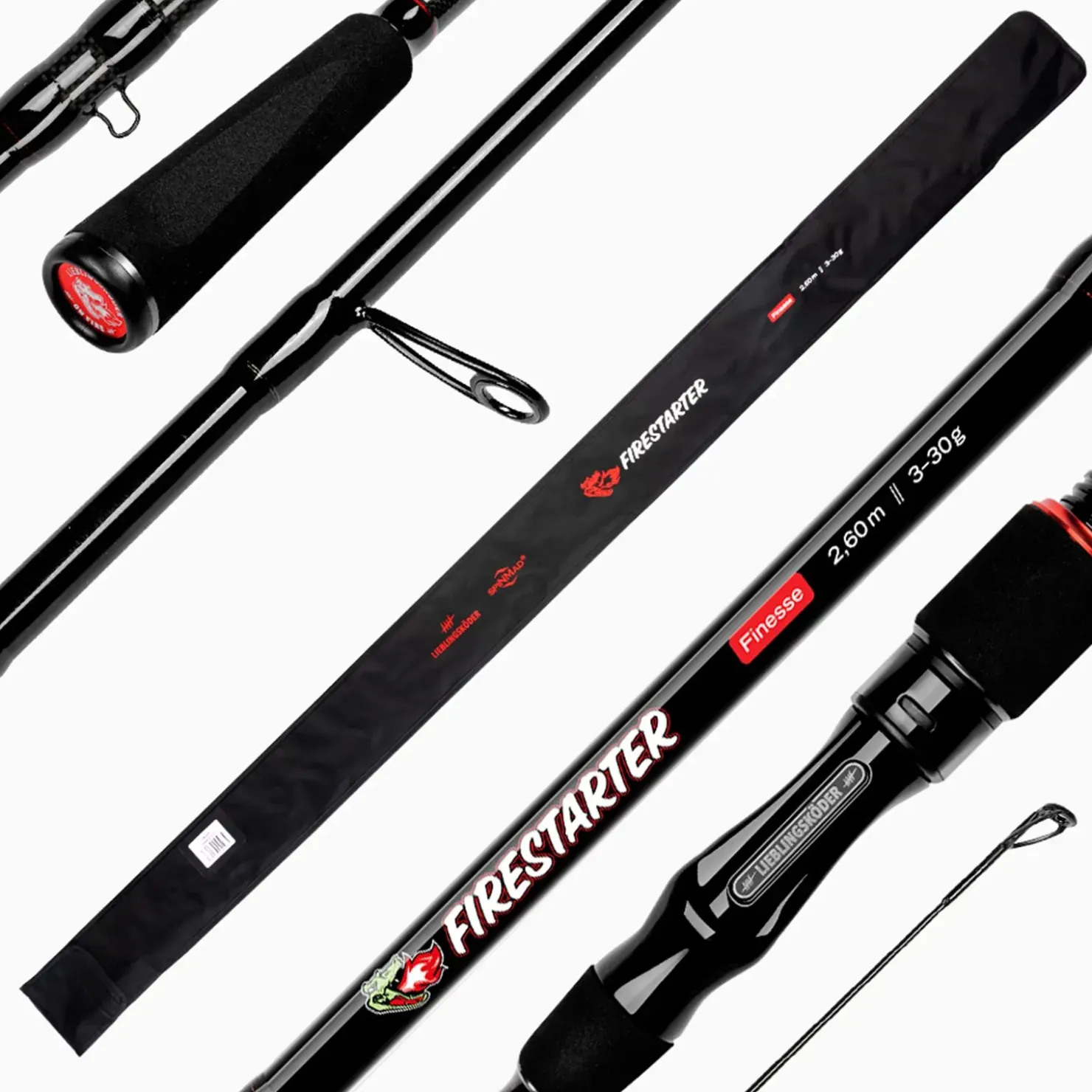 Lieblingsköder FIRESTARTER Finesse 2,60m 3-30g Spinnrute| Spinnrute|Barschrute
