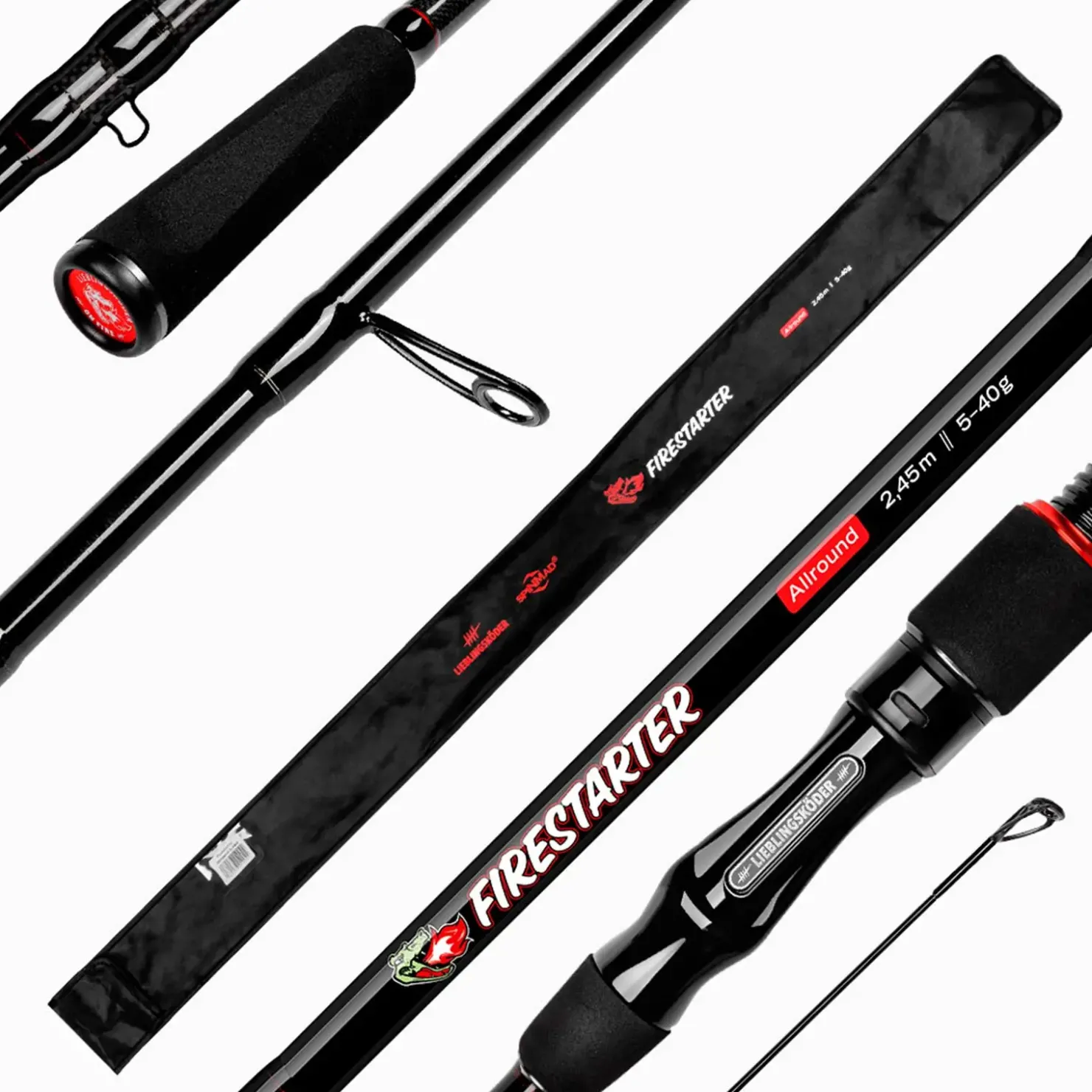 Lieblingsköder FIRESTARTER Allround 2,45m 5-40g Spinnrute| Spinnruten|Raubfischruten