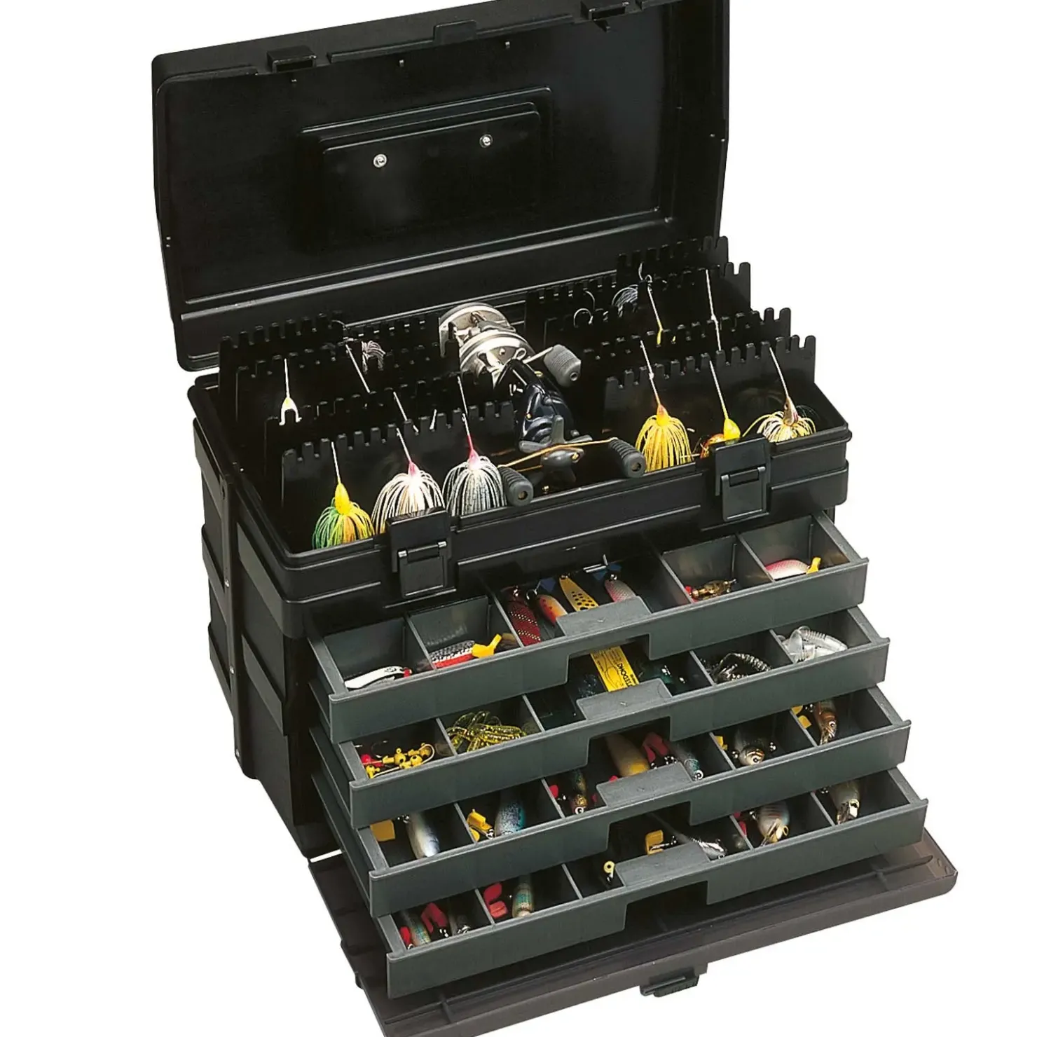 Meiho Box VS-8010 schwarz 42x24,5x32,6cm Angelkoffer| Angelkoffer