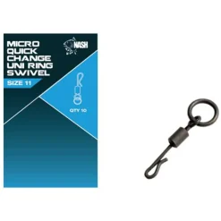 Kevin Nash Group PLC Nash Quick Change Uni Ring Swivel Wirbel Karpfenangeln Zubehör| Weiteres Karpfen Zubehör|Kugellagerwirbel