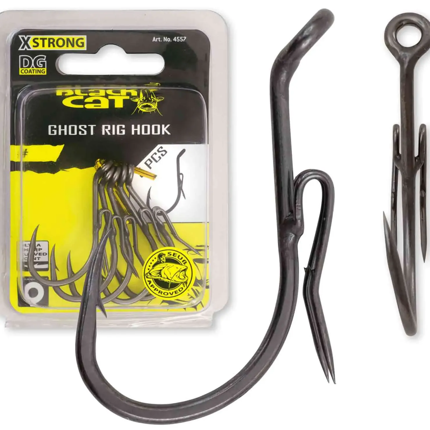 Black Cat Rhino Ghost Rig-Haken DG #5/0 Welshaken| Wallerhaken & Rigs|Spezialhaken