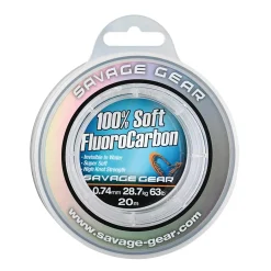 Savage Gear 100% Soft Fluoro Carbon 0,49mm 35m Vorfachmaterial| Hard Mono Raubfischvorfach|Hard Mono Vorfach