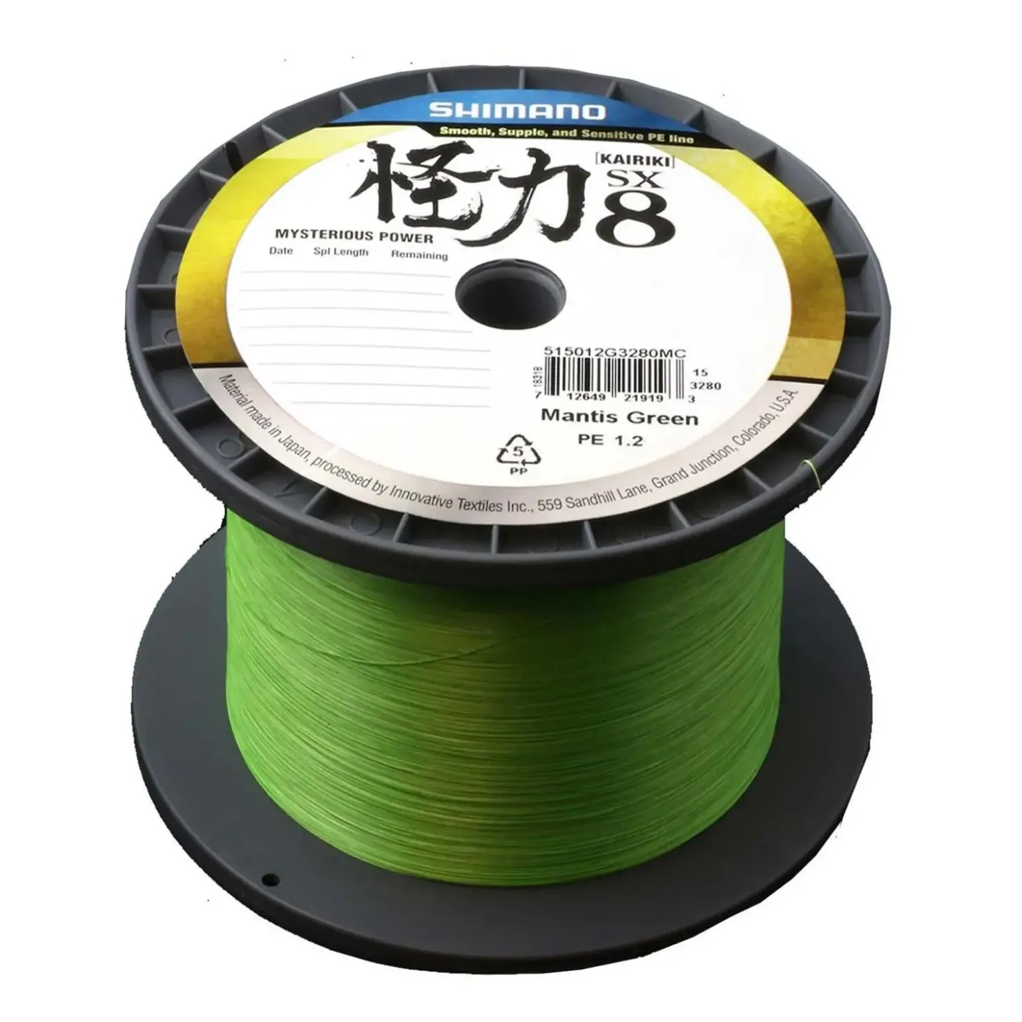 Shimano Kairiki 8 Mantis Green 0.280mm/29.3kg geflochtene Angelschnur Wunschlänge| Geflochtene Angelschnur|Angelschnur Meterware