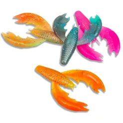 Moby Softbaits Sänger Iron Claw Moby Paddy Non Toxic Craw Wild Mix 24 Stück Gummikrebs-Set| Gummikrebse|Barsch Gummiköder