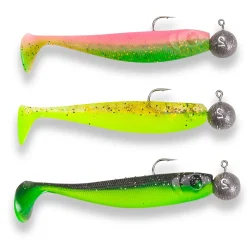 Sänger Angeln Sänger Woozler 7,5cm/7g Action Pack 2 montiertes Gummifisch-Set| Hechtköder|Hecht Gummifisch