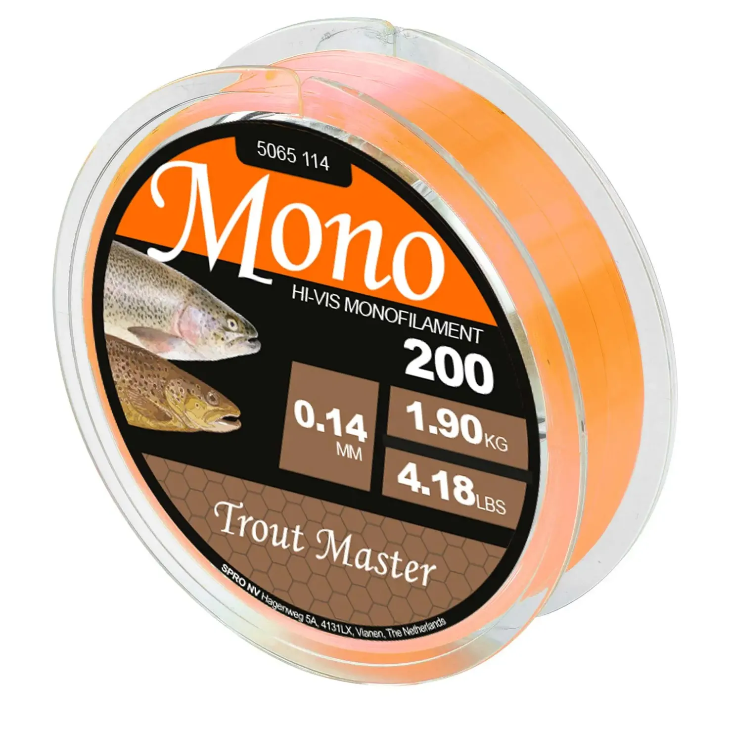 Spro Trout Master Hi-Vis Mono 0.20mm 4.2kg 200m Forellenschnur| Monofile Angelschnur