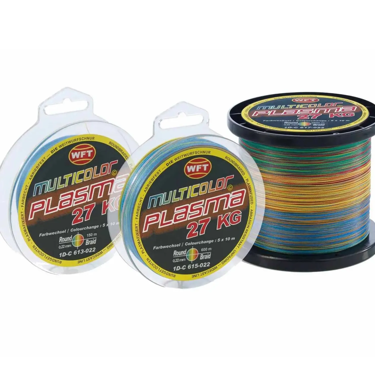 WFT Plasma KG Multicolor 27Kg 0,22 Geflochtene Angelschnur Meterware| Geflochtene Angelschnur|Angelschnur Meterware