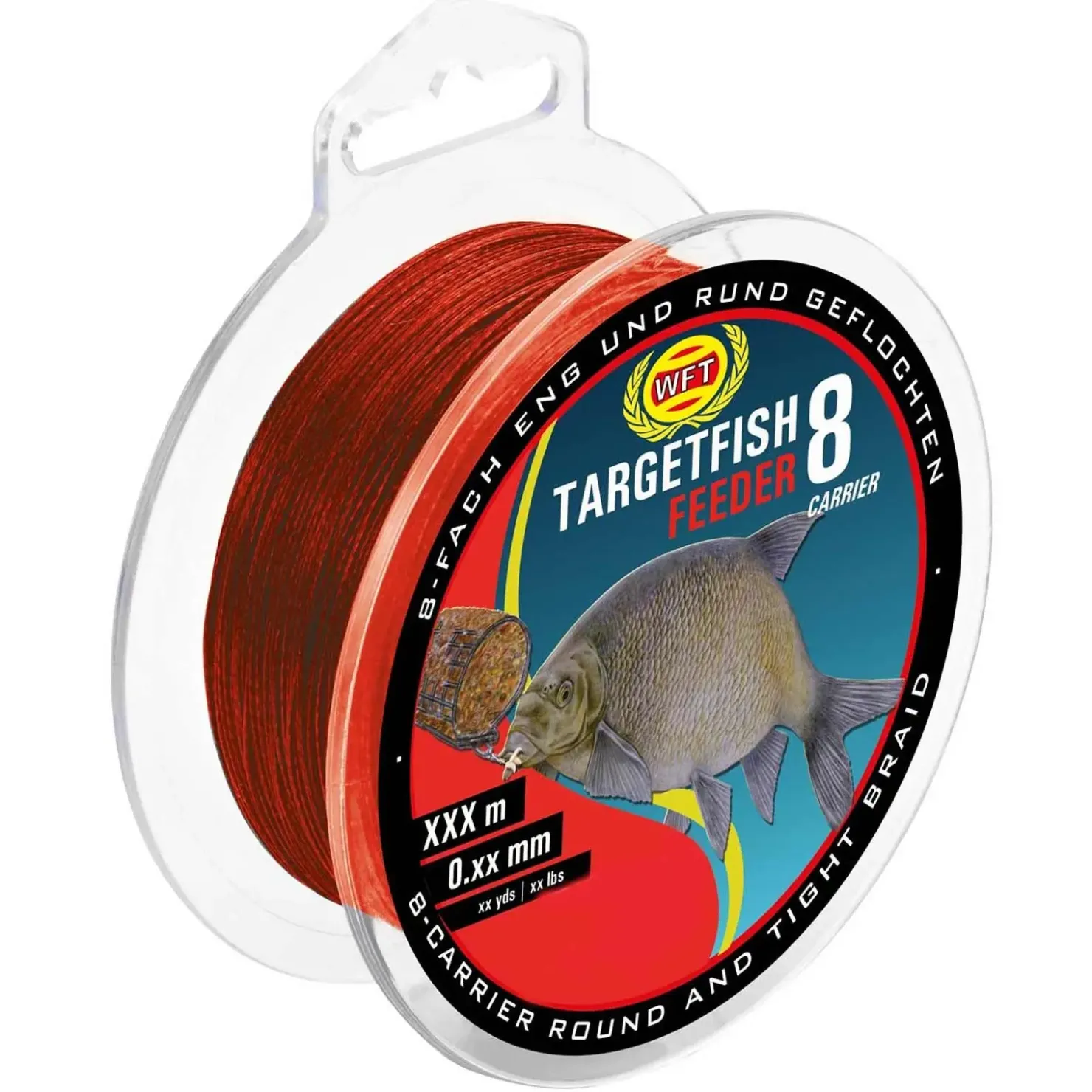 WFT Target Fish 8 Feeder Bloodred 200m 0,12mm geflochtene Schnur| Spezial Angelschnur|Geflochtene Angelschnur