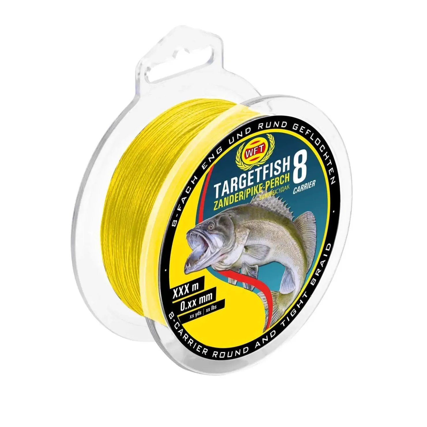 WFT Target Fish 8 Zander yellow 150m 0,15mm geflochtene Schnur| Spezial Angelschnur|Geflochtene Angelschnur
