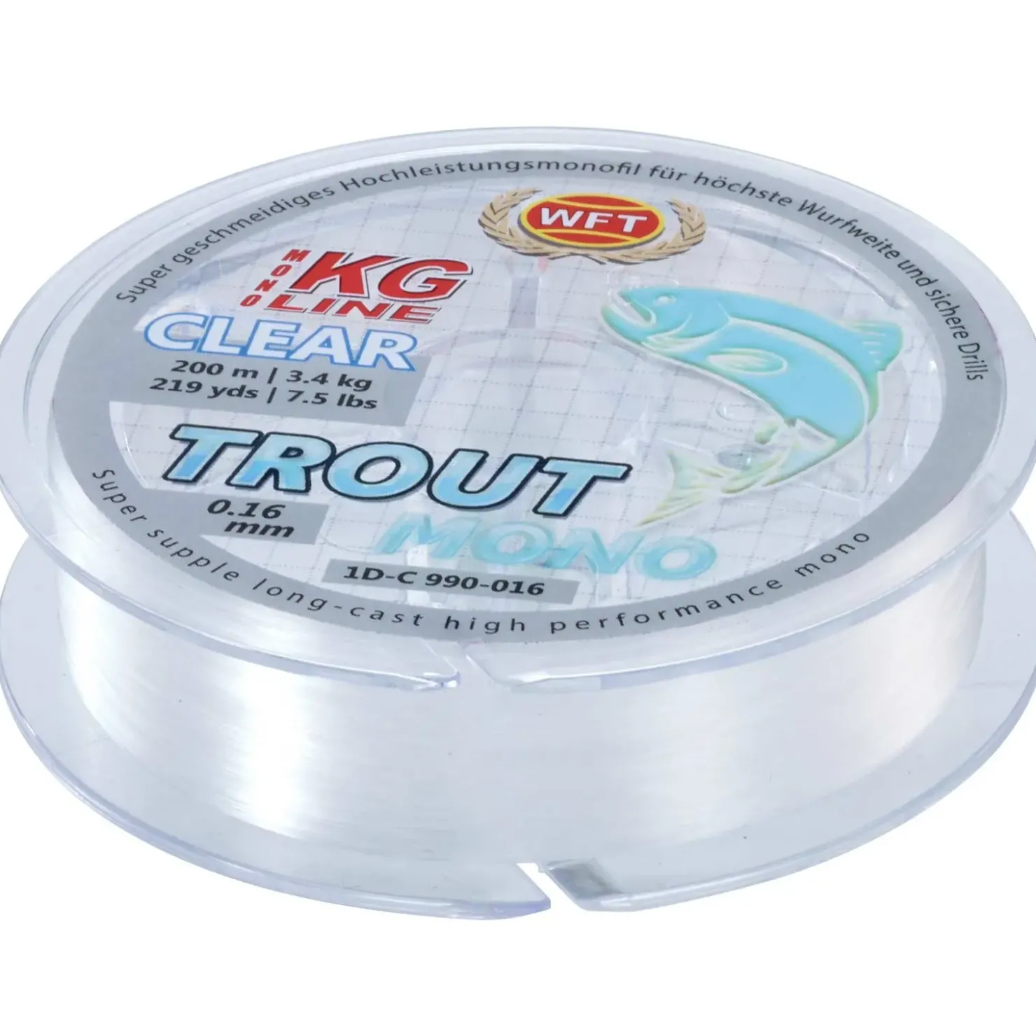 WFT Trout Mono clear 200m 0,20mm - 4,9kg Monofile Hochleistungsschnur| Friedfischschnur|Monofile Angelschnur