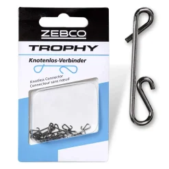 Zebco Trophy Hochleistungs Knotenlos-Verbinder 18mm| Knotless Verbinder|Wirbel & Karabiner