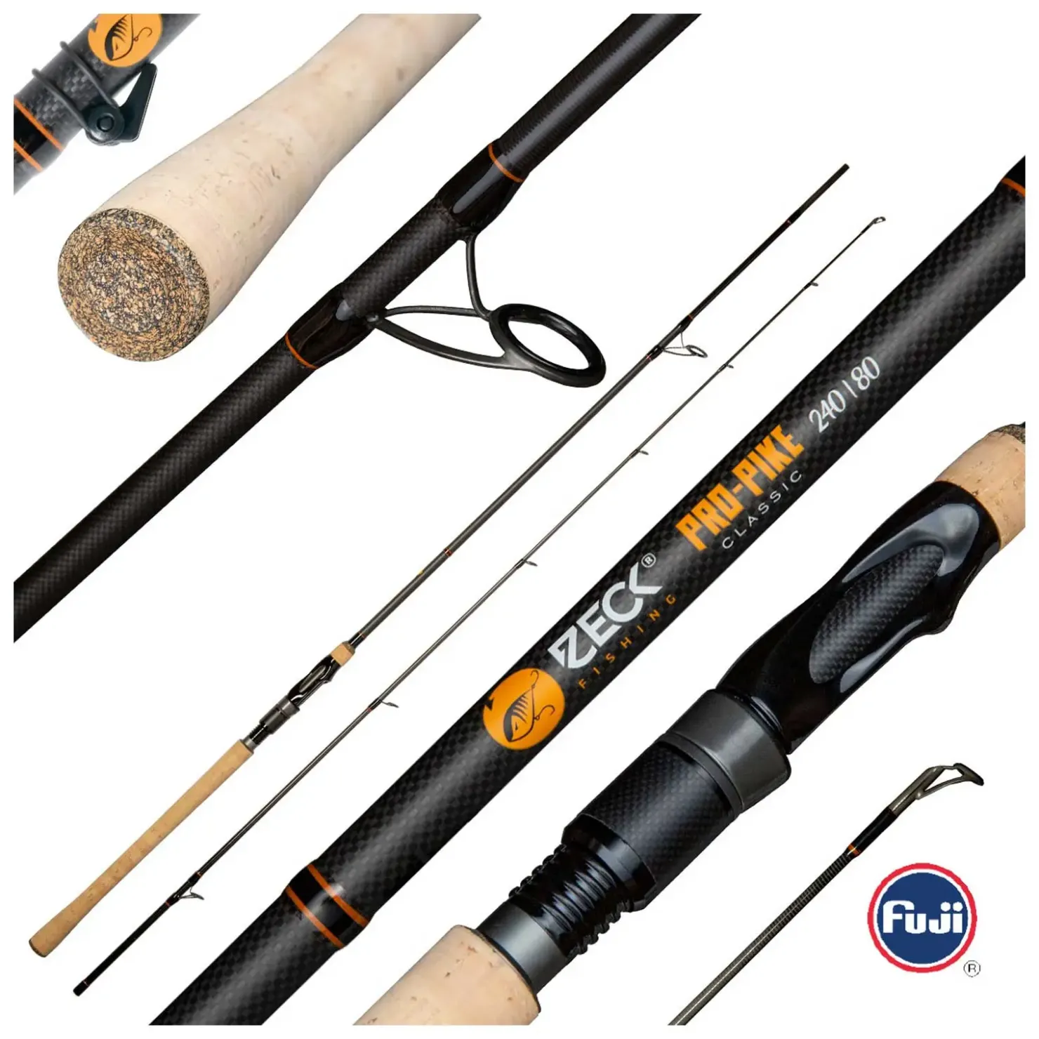 Zeck Fishing Zeck Pro-Pike Classic 240/80 Korkgriff Spinnrute| Spinnrute|Hechtrute